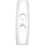 Elan 29 2411A White toggle 2-hole button (1/package) 1.2"/40 mm